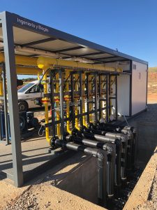 Estación de Regulación de Medida. ERM. Caudete de Las Fuentes. Valencia. Suministro, montaje y puesta en marcha de una central de extracción con soplante y antorcha de alta temperatura para la planta de gestión de residuos