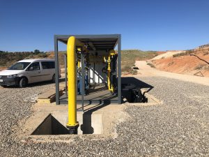 Estación de Regulación de Medida. ERM. Caudete de Las Fuentes. Valencia. Suministro, montaje y puesta en marcha de una central de extracción con soplante y antorcha de alta temperatura para la planta de gestión de residuos